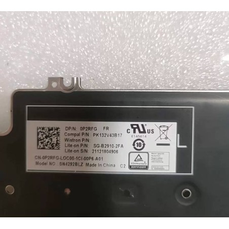 Clavier Version FR 0P2RFG PK132V43B17 SG-B2910-2FA pour Dell Precision 7760 7750