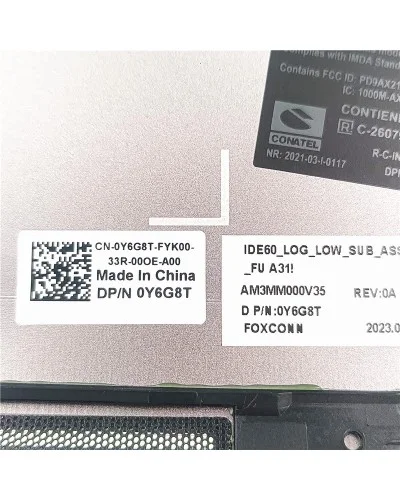 Bottom base cover 0Y6G8T AM3MM000V35 for Dell Precision 7680 M7680 - Bismatic.com