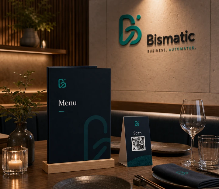 Restaurant digital branding, QR menu design and premium hospitality presentation for modern restaurants and food businesses.