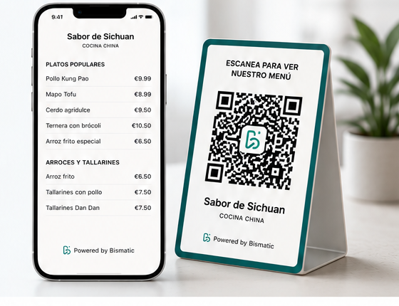 Bismatic menu QR mockup